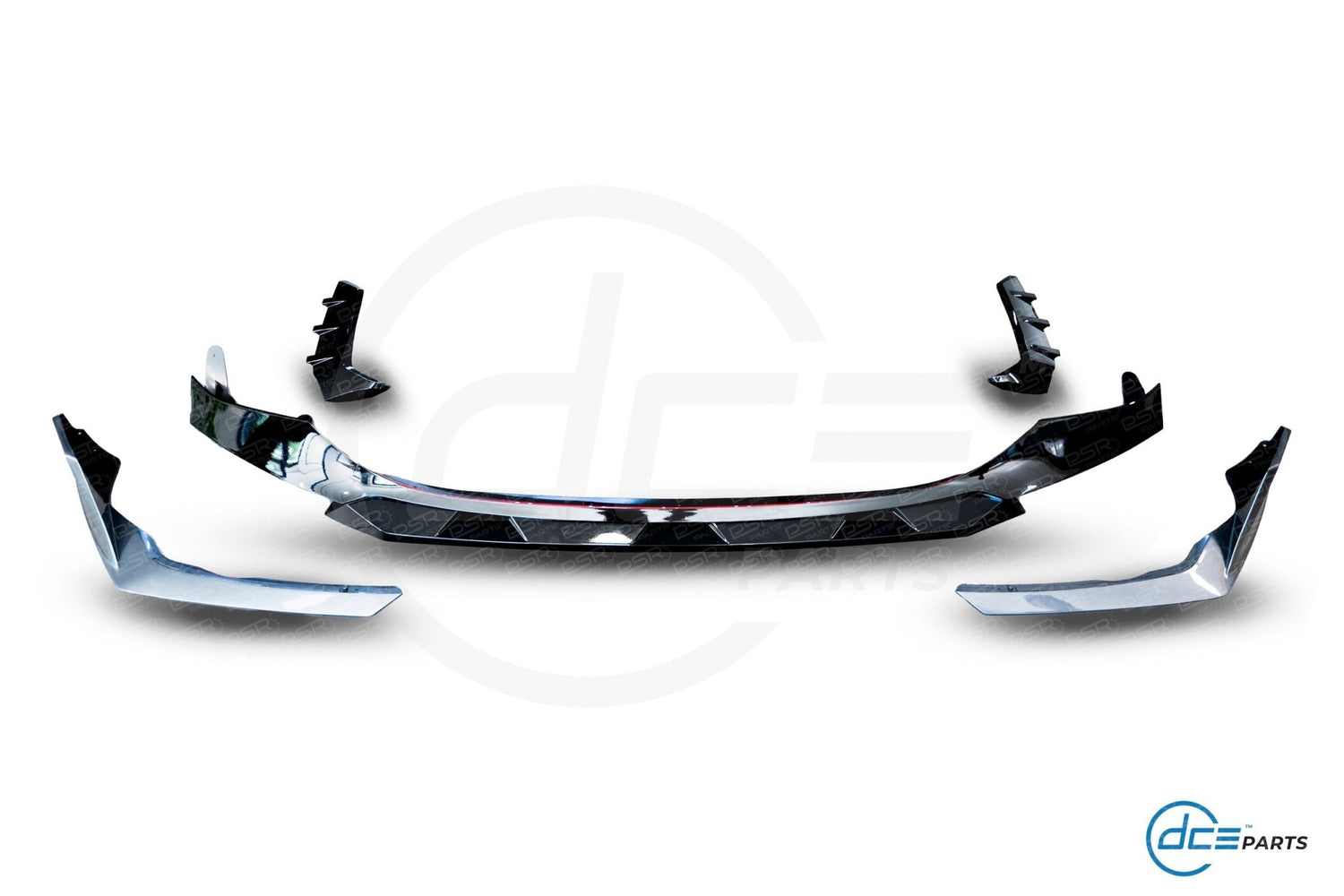 DCE Parts - 5 Piece GTS M - Sport Front Splitter - BMW 3 SERIES G20/G21 Pre - LCI - Gloss Black - Unique Domestic Automotive