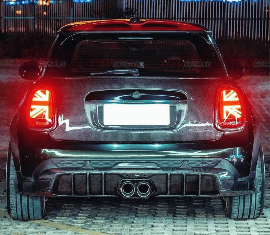 MINI F56 JCW Tailgate Rear Cover Carbon Fiber YISO Lower Vent LCI 2022 - 2023 - Unique Domestic Automotive